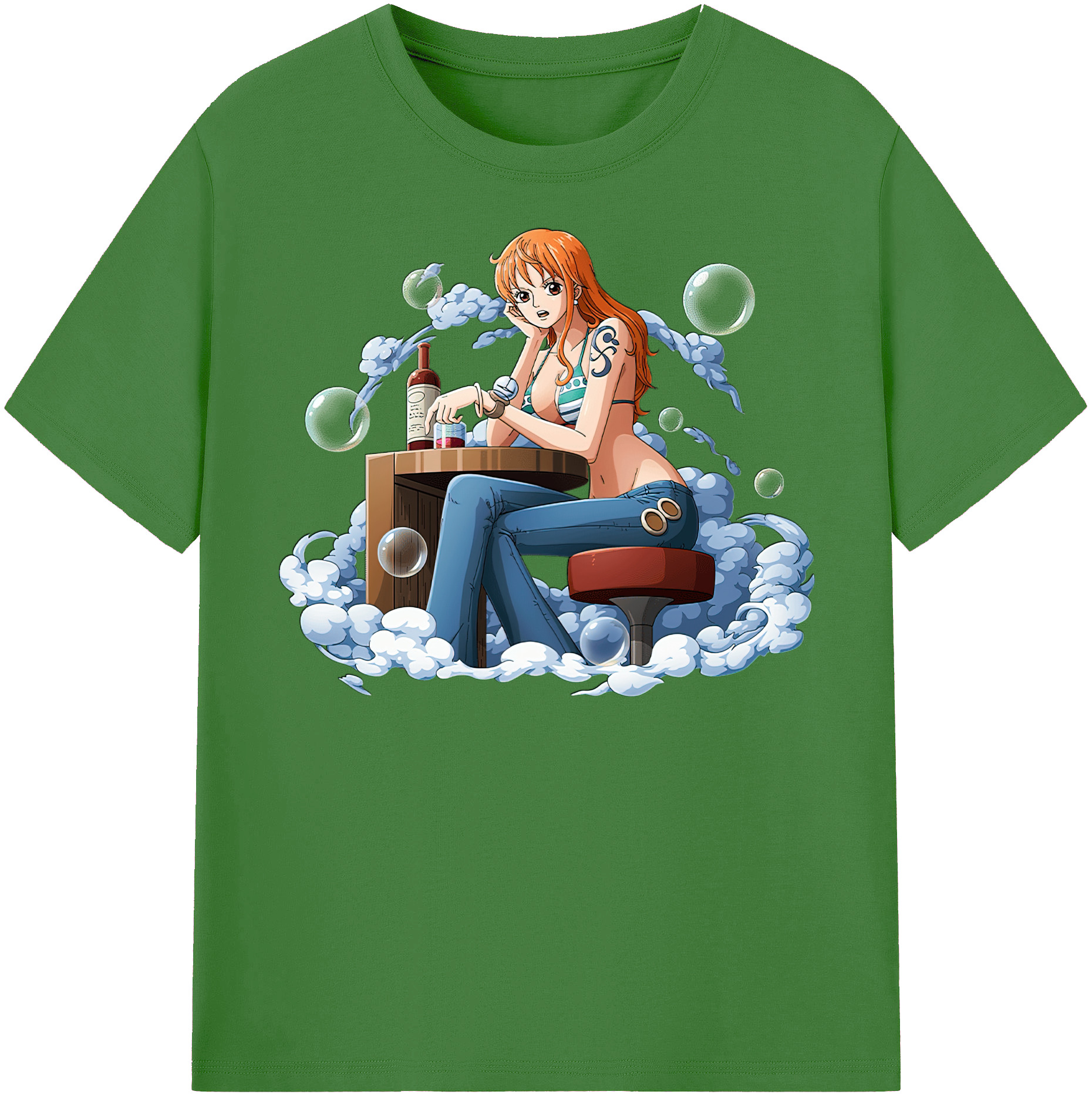 （画像用） ワンピース ナミ ONE PIECE Nami レディースカジュアルプリントTシャツ（綿100％）